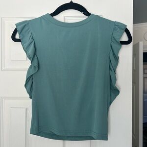 Women's Ruffle Sleeve Top - Teal